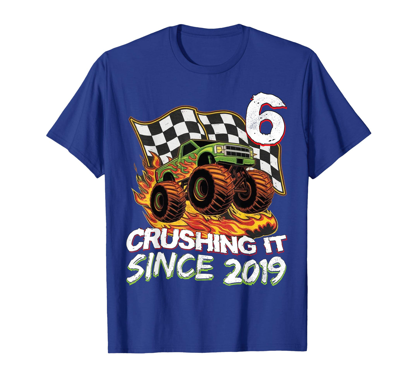 Birthday Monster Truck 6 year Old Boys 6th Party Born 2019 T-Shirt