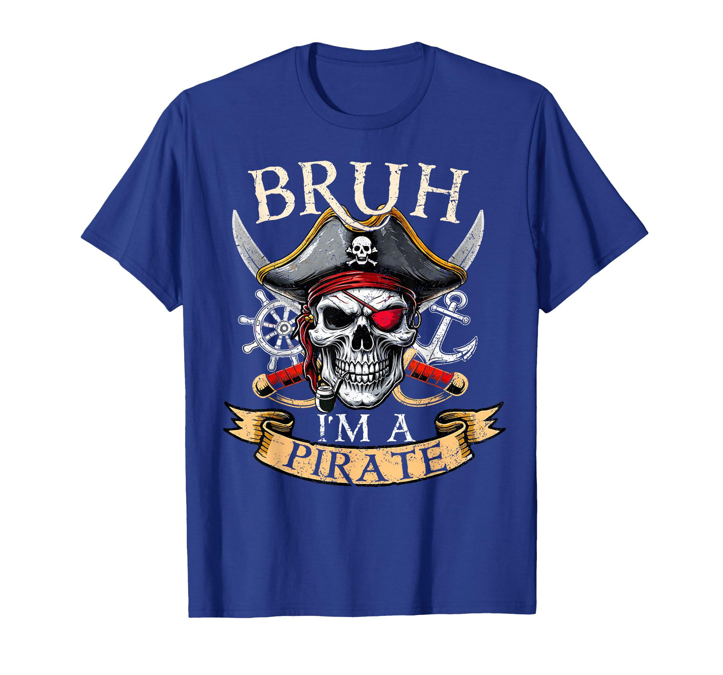 Funny Halloween Bruh I'm A Pirate Skull Costume Kids Boy Men T-Shirt