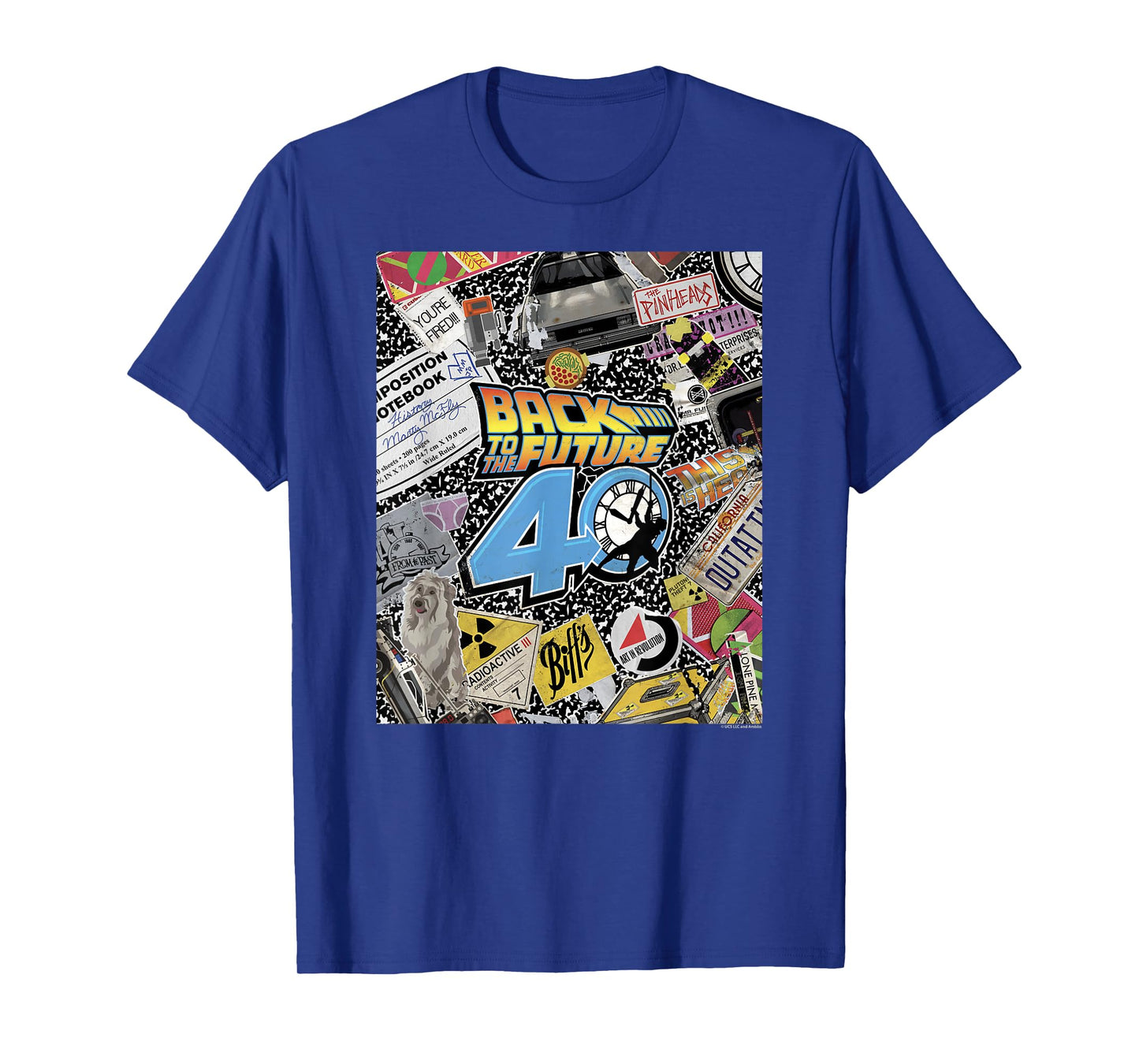 Back To The Future 40th Anniversary Sticker Collage T-Shirt