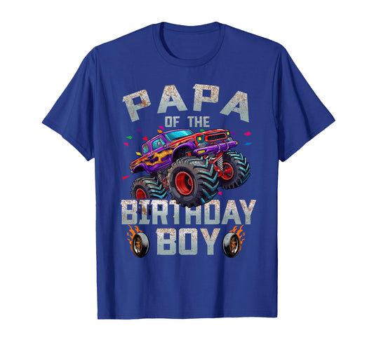 Papa Of The Birthday Boy Monster Truck Family T-Shirt