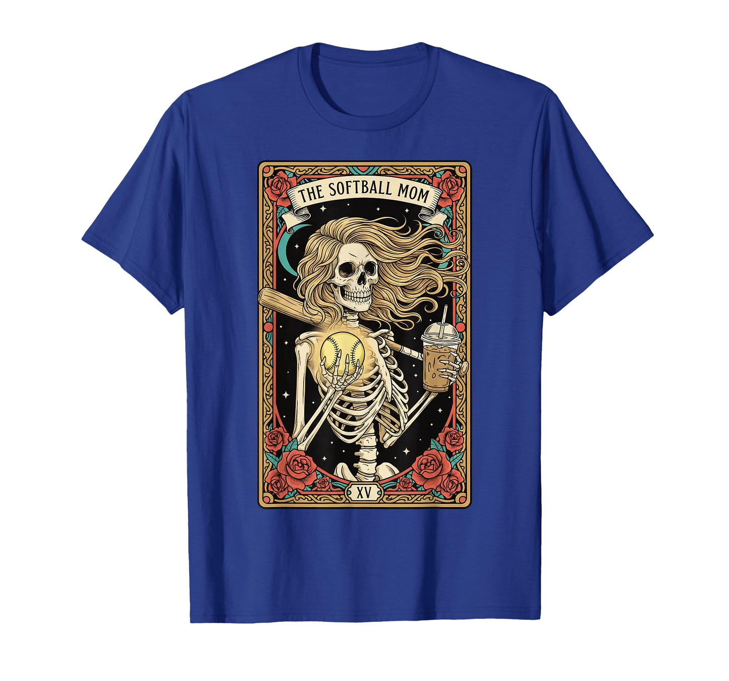 Softball Mom Tarot Card Skeleton Softball Mama Mothers Day T-Shirt