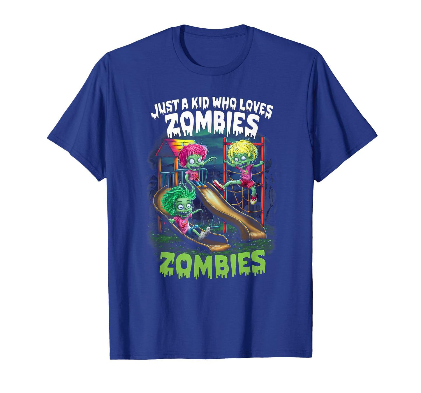 Just A Kid Who Loves Zombies Funny Halloween Costume T-Shirt