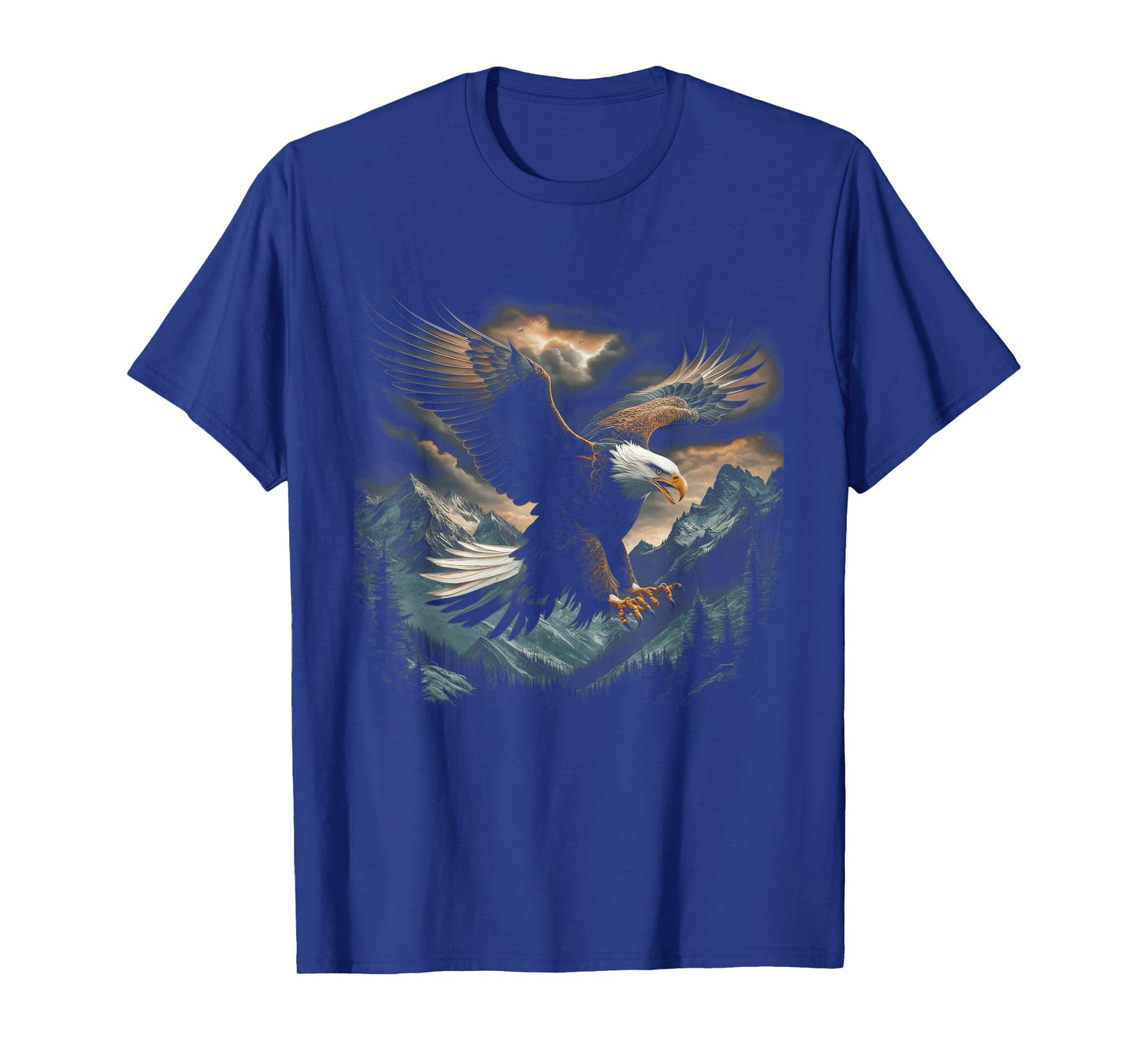 Bald Eagle Flying Across Mountains Forest American T-Shirt