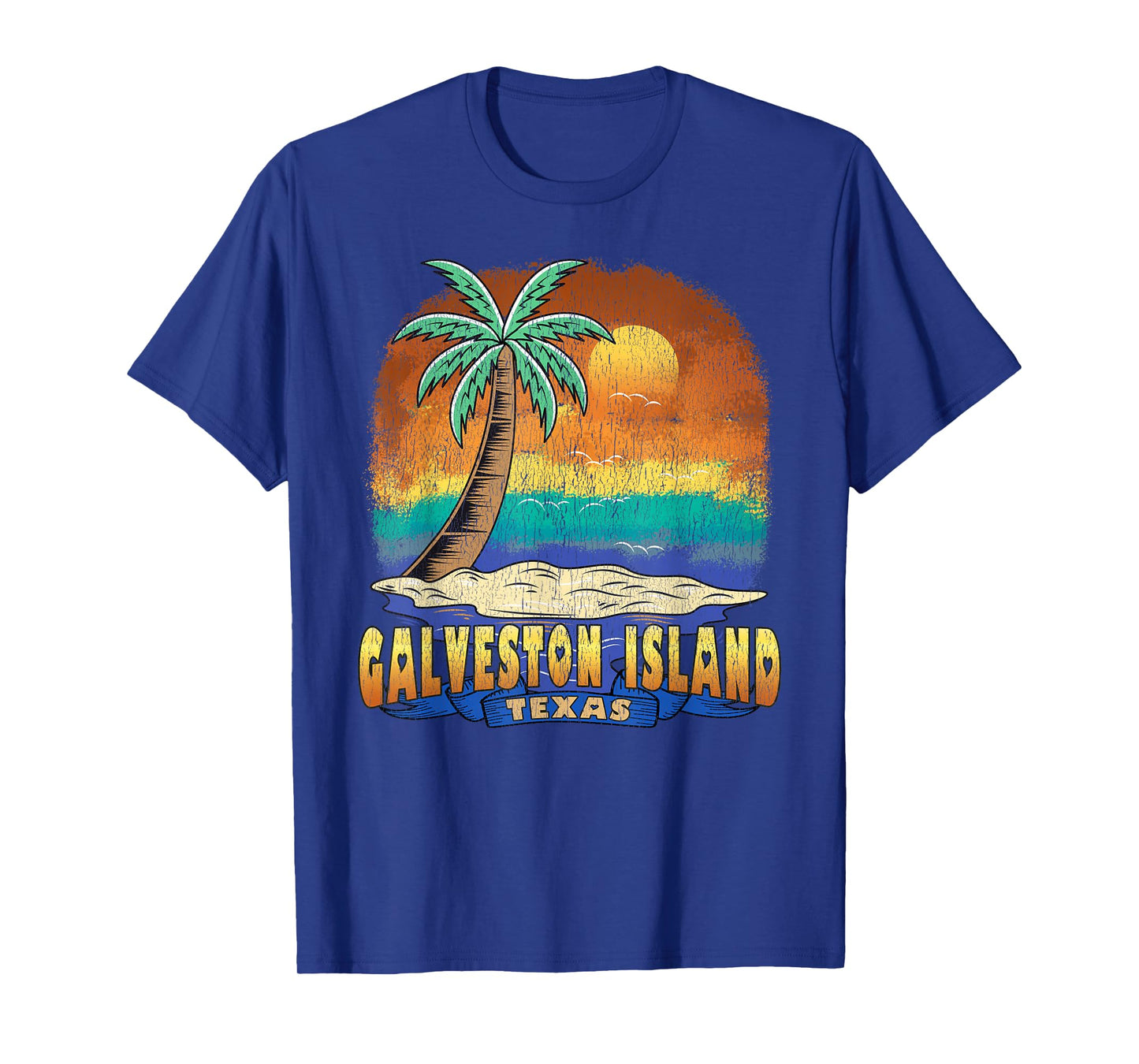 GALVESTON ISLAND TEXAS | Vintage Distressed Souvenir T-Shirt