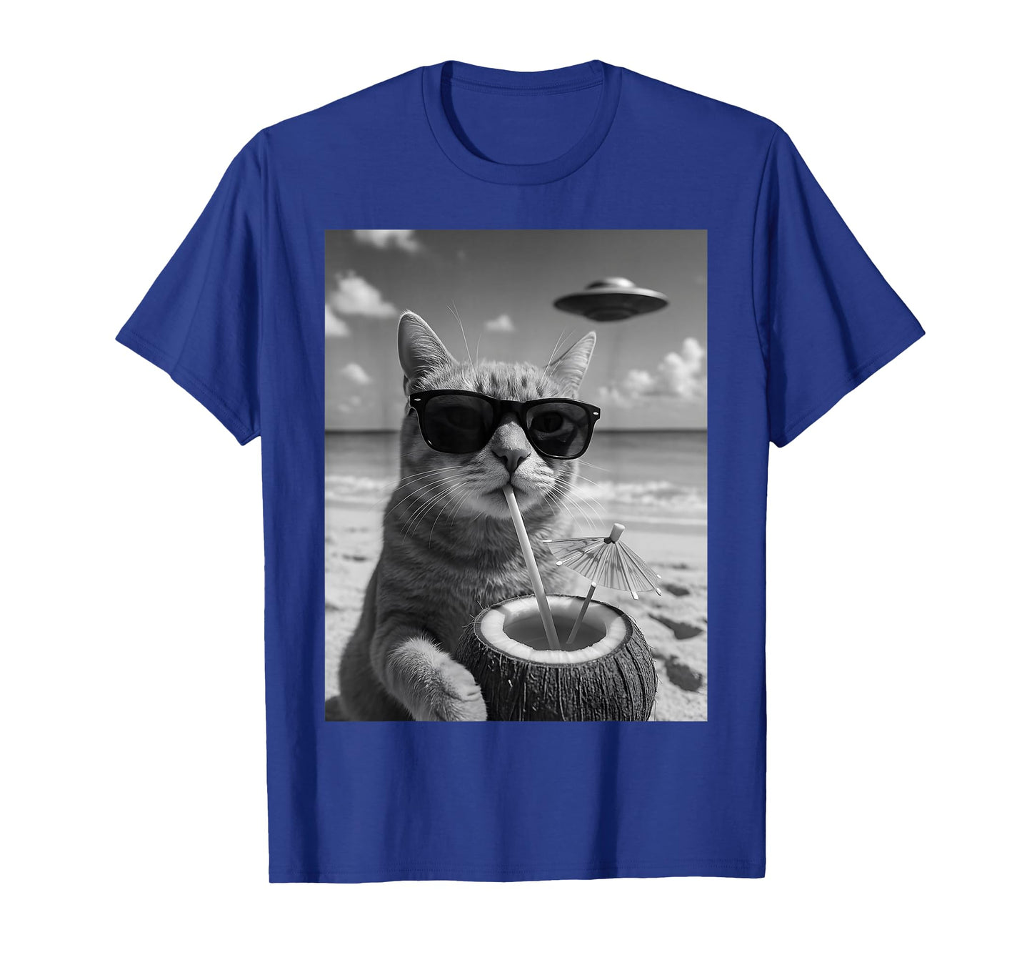 Cat Beach Selfie Ufo T-Shirt