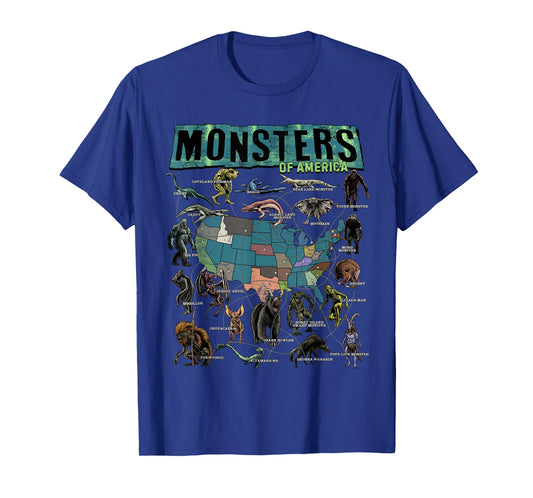 Cryptid Monsters of America Folklore Creature Cryptozoology T-Shirt