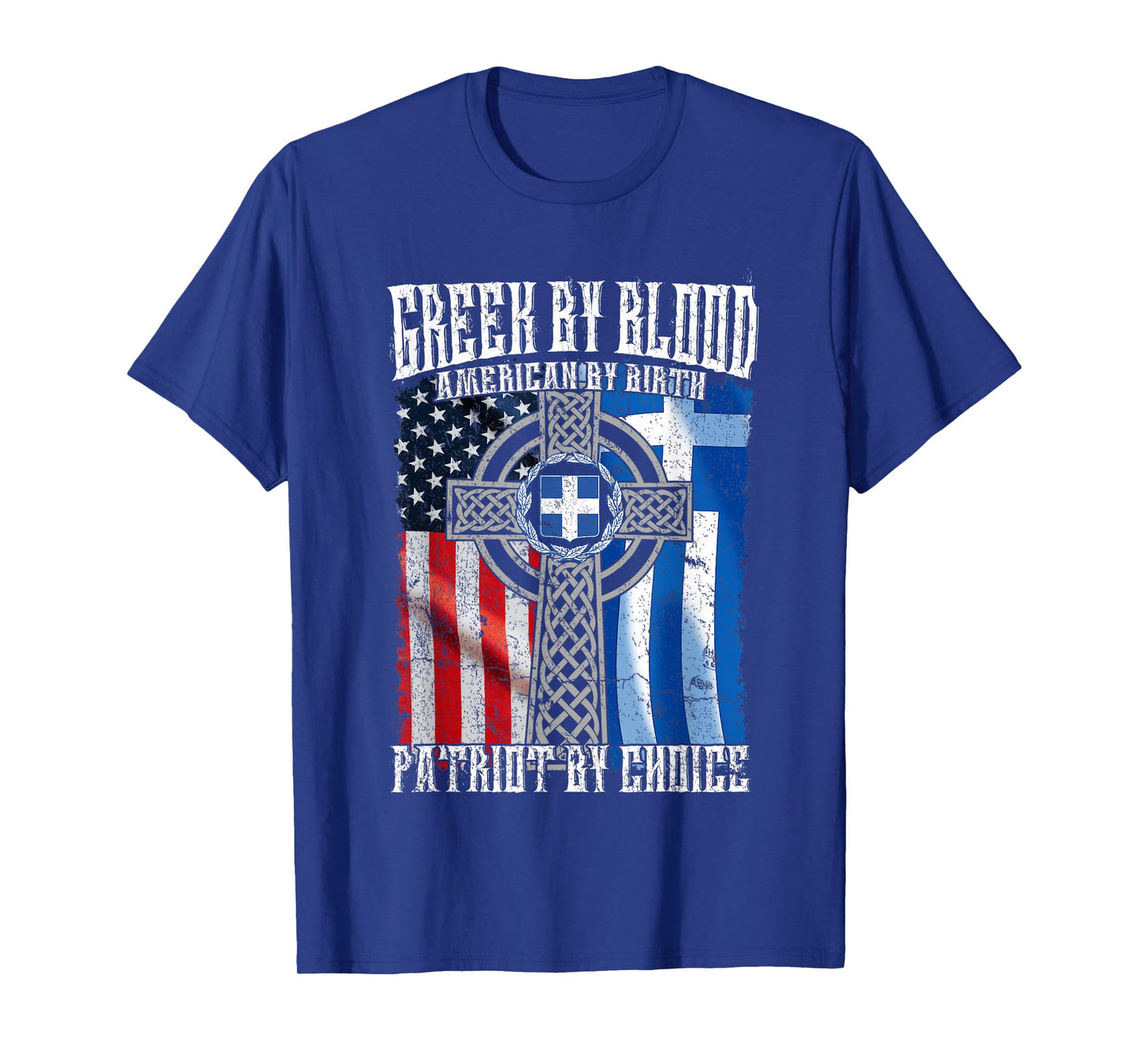 Greek by Blood American by Birth Patriot by Choice Flag T-Shirt