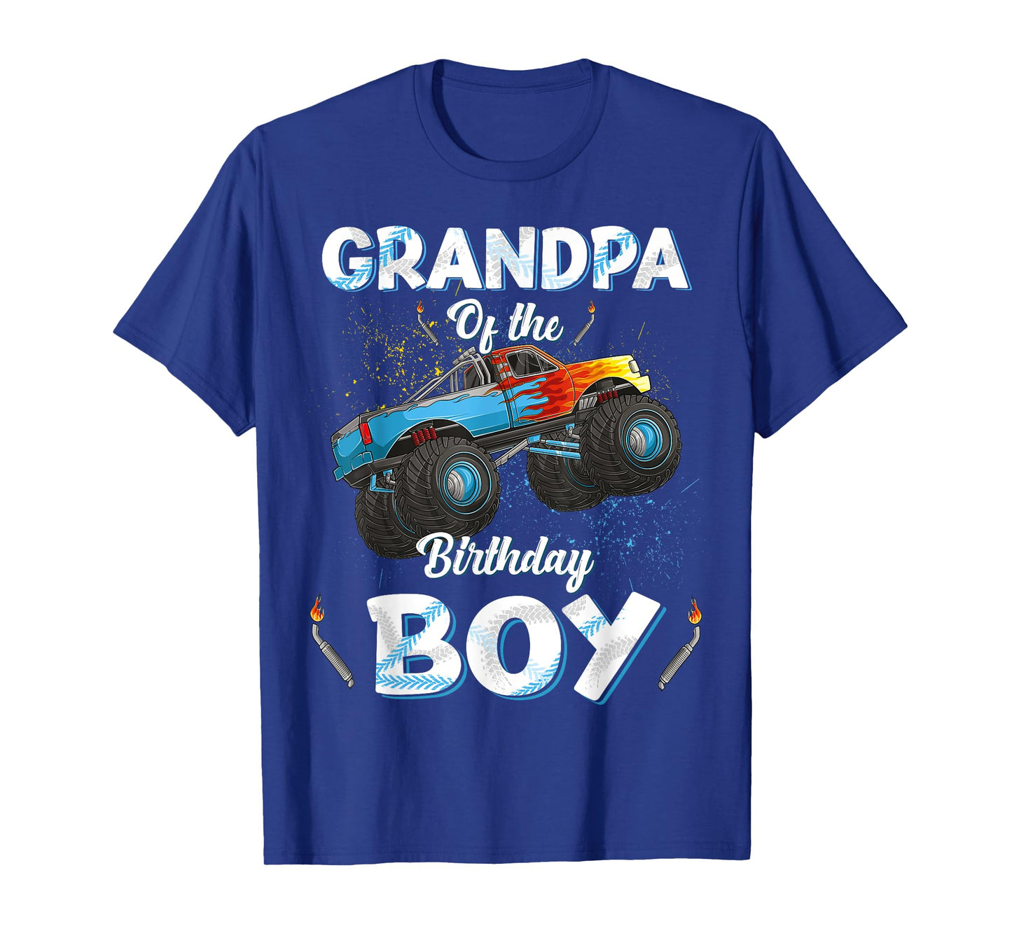 Grandpa Of The Birthday Boy Monster Truck Bday Men Grampy T-Shirt