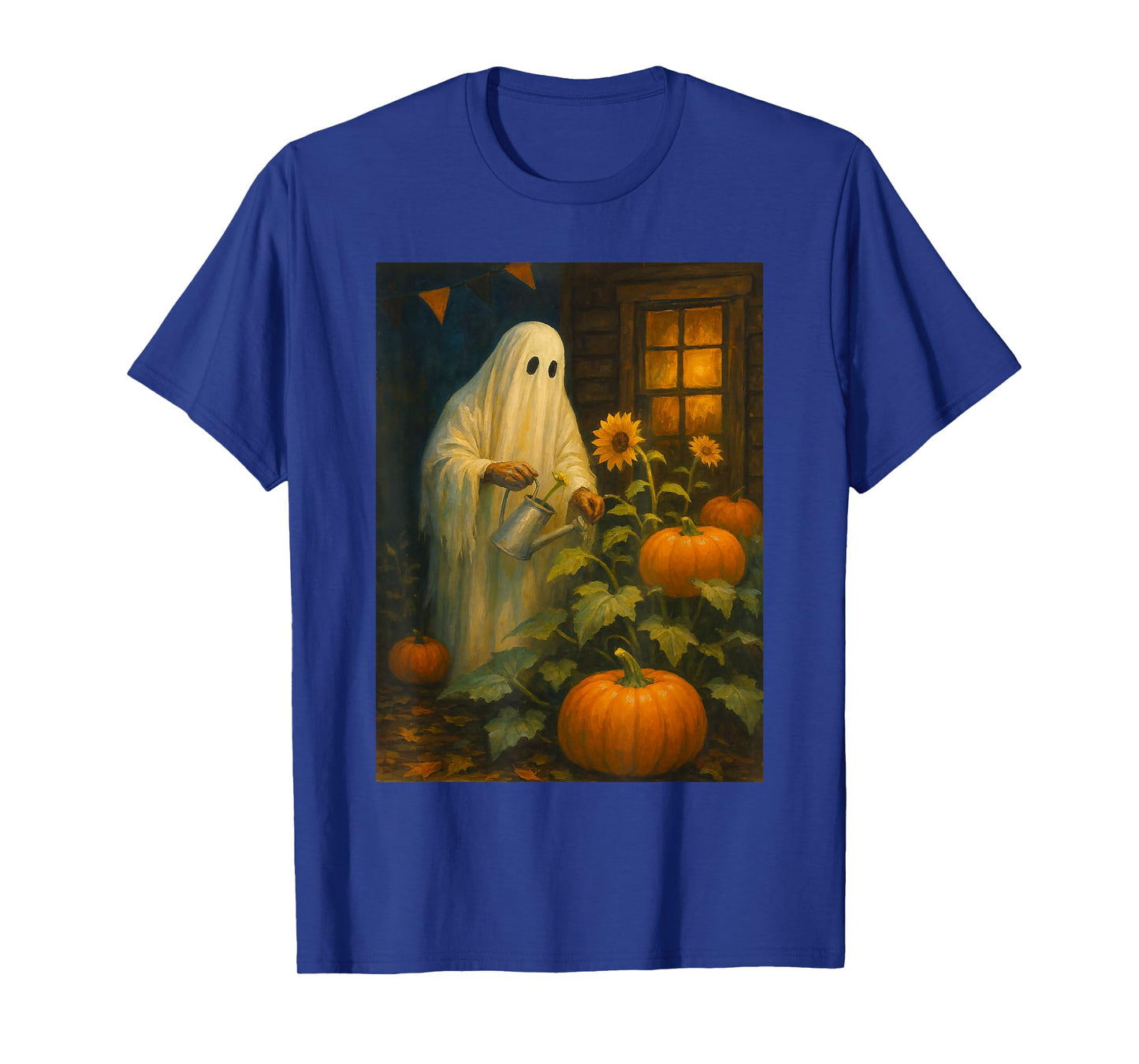 Vintage Floral Ghost Halloween Ghost in The Forest Gothic T-Shirt