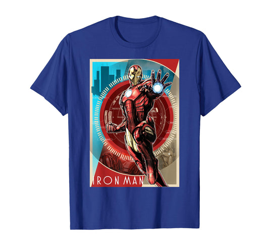 Marvel Iron Man Vintage Tech Poster T-Shirt Small