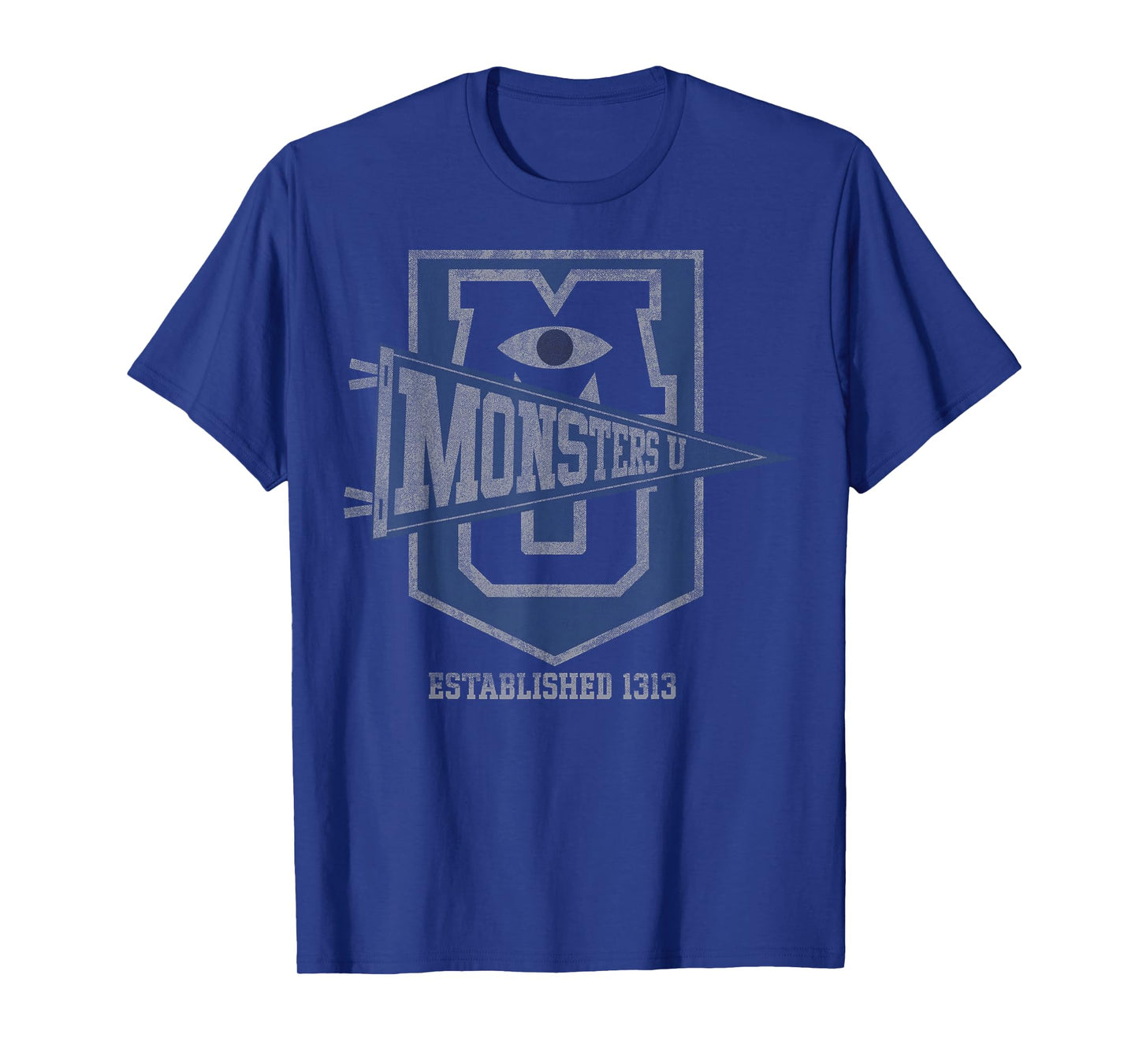 Disney Pixar Monsters University Vintage Collegiate MU Badge T-Shirt