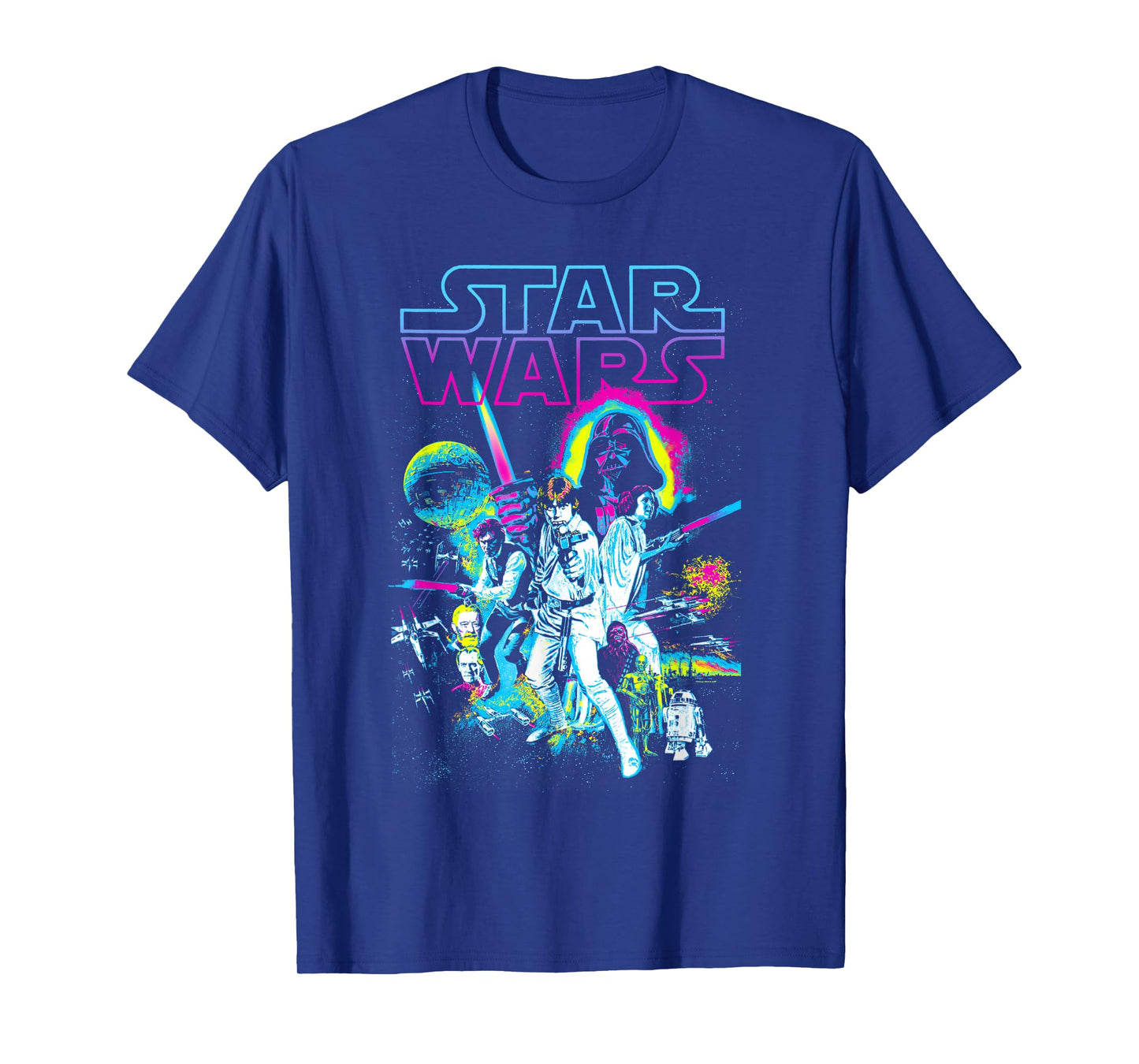 Star Wars Vintage Neon Splatter Movie Poster T-Shirt