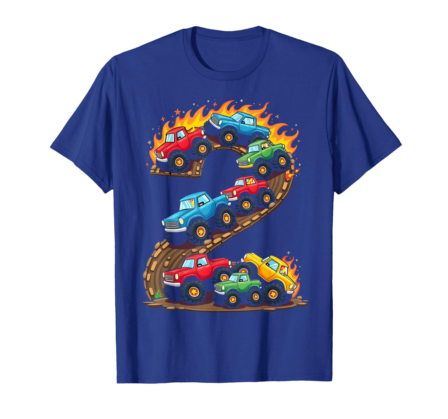 2 Year Old Monster Truck Boy Toddler 2nd Birthday Party T-Shirt