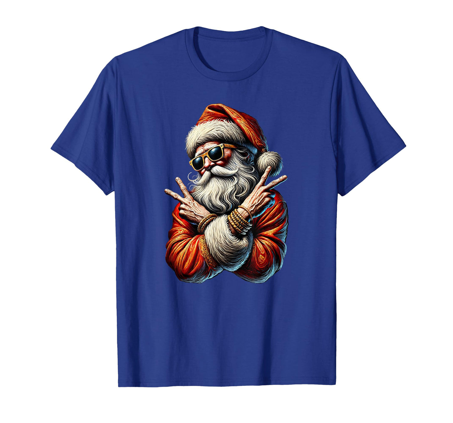 Santa Gangsta Bling Bling Christmas Cool Yule T-Shirt