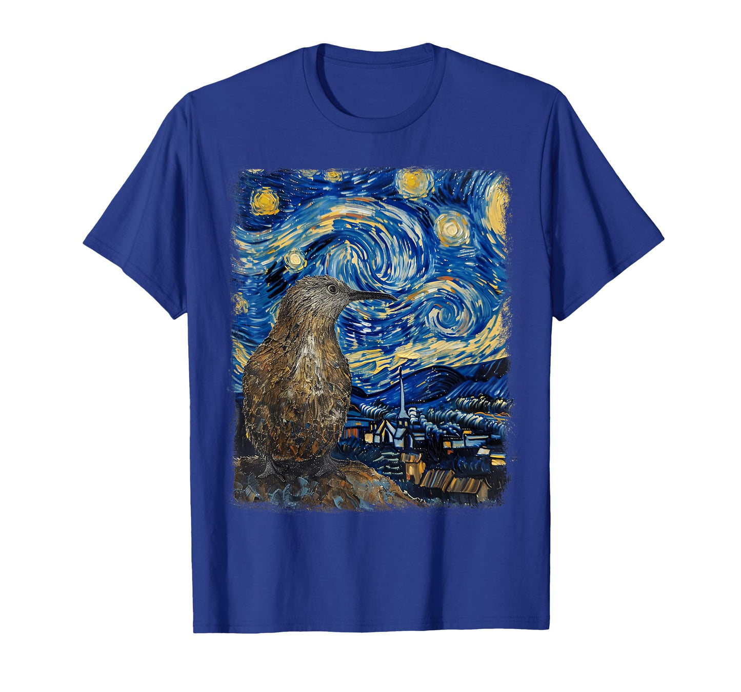 Kiwi Bird New Zealand Starry Night Painting T-Shirt
