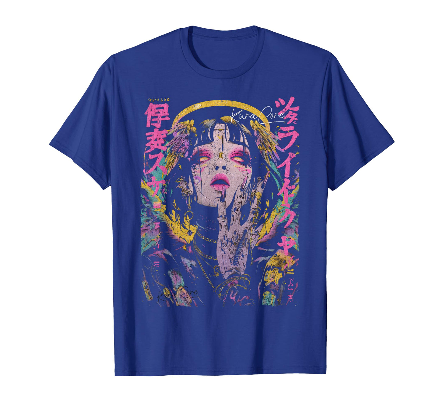 Japanese Streetwear Cyberpunk Angel Y2K Techwear Manga Anime T-Shirt