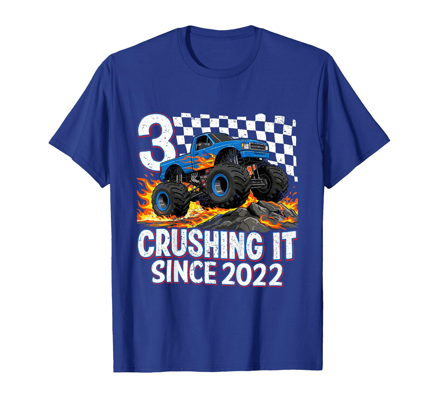 Kids 3rd Birthday Monster Truck 3 year Old Boys Party Born 2022 T-Shirt