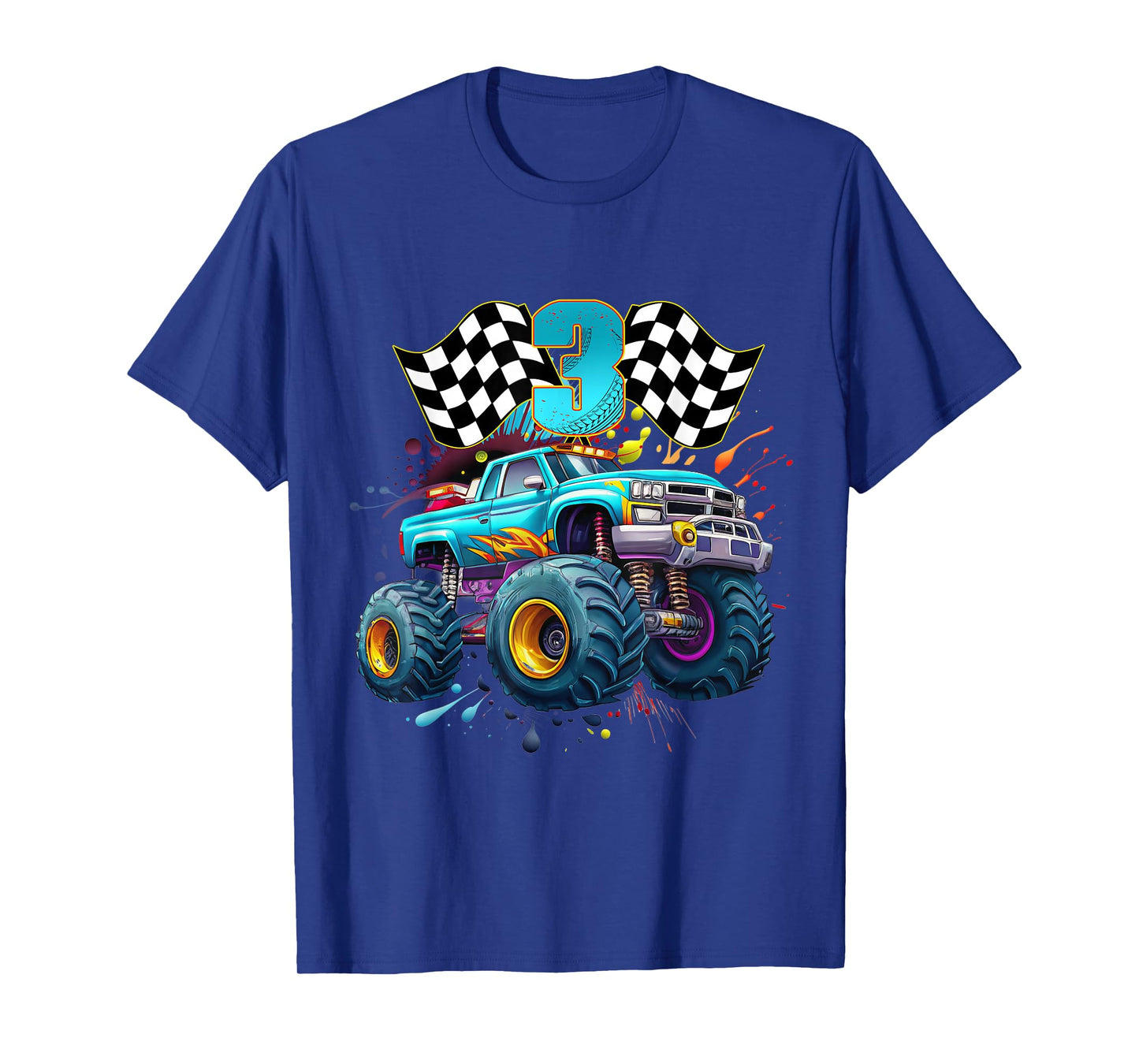 Monster Truck 3 Years Old Boy 3rd Awesome Birthday Party T-Shirt