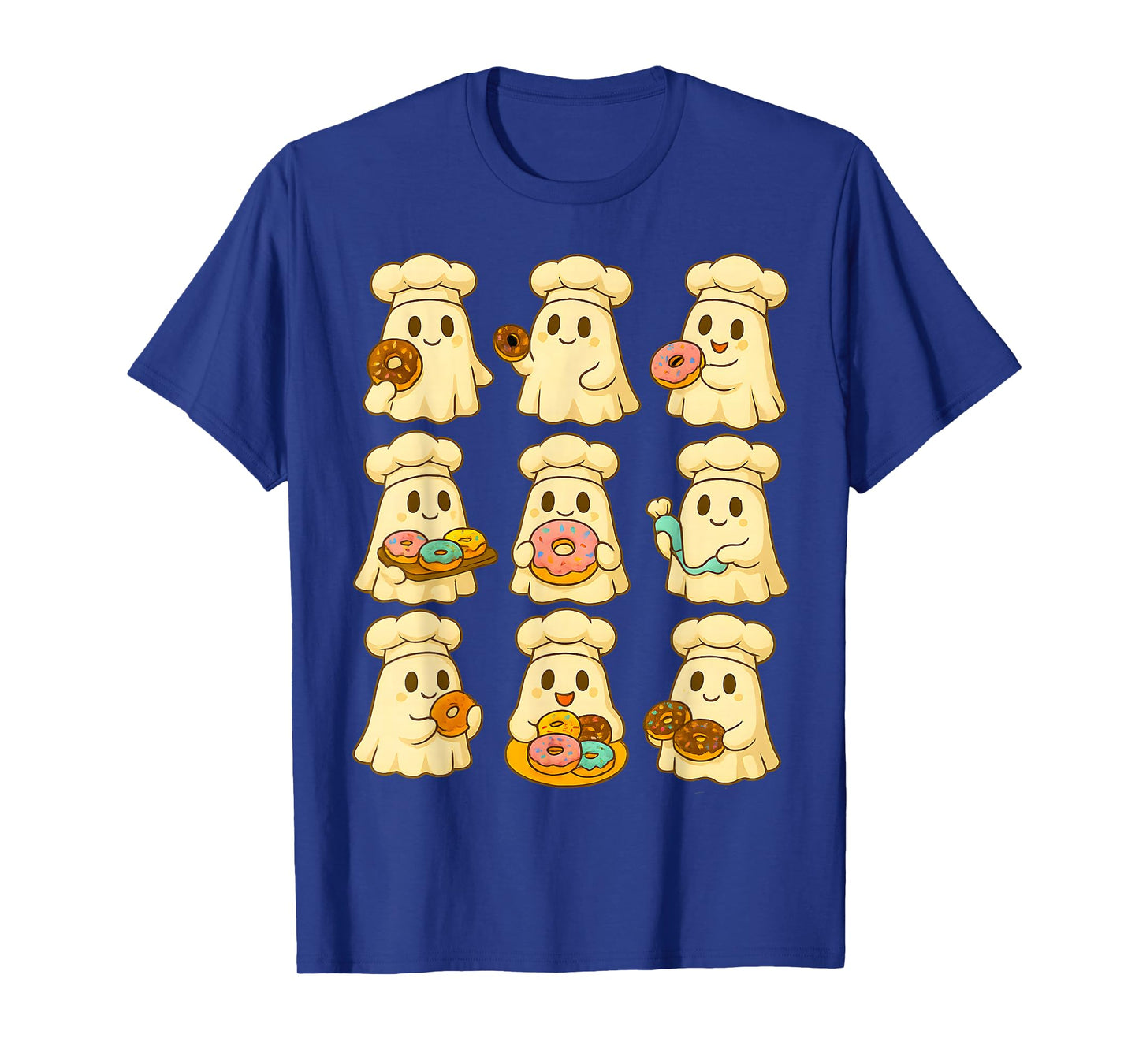 Kawaii Ghost Chef Donut Lover Halloween T-Shirt