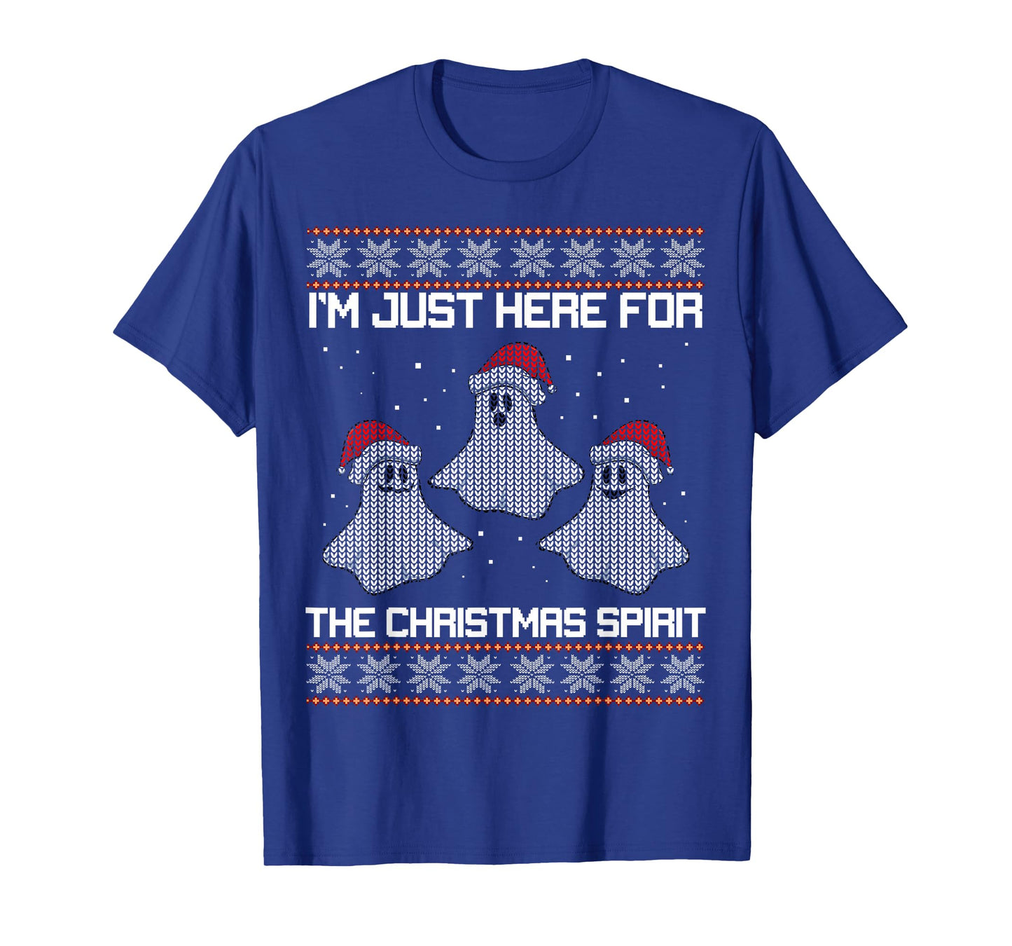 Ugly X-Mas Party Ghost I'm Just Here For Christmas Spirit T-Shirt