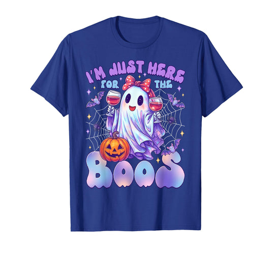 Funny I'm Just Here for The Boos Cute Halloween Ghost Women T-Shirt