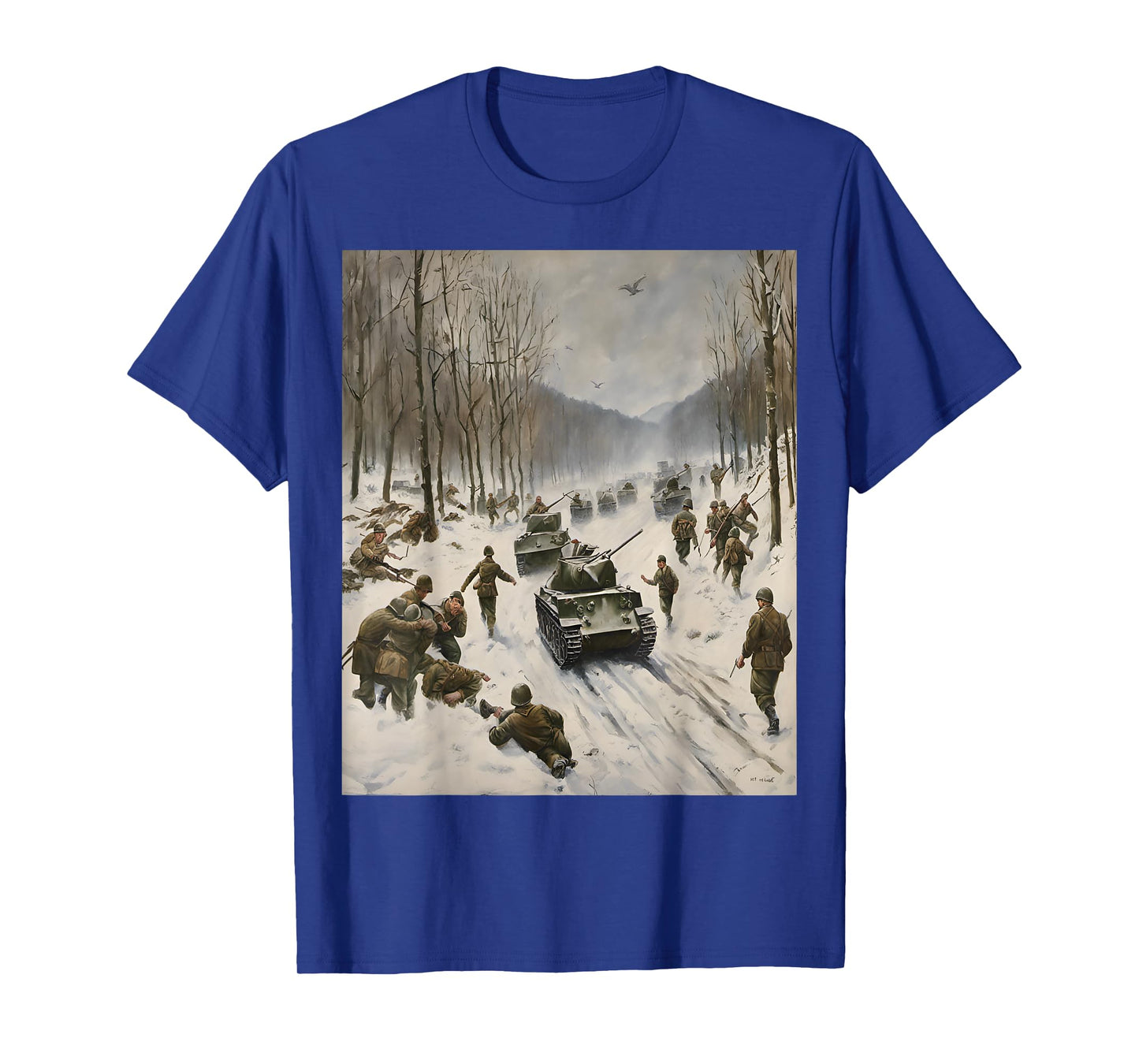 Battle Of The Bulge Winter Warfare Art T-Shirt