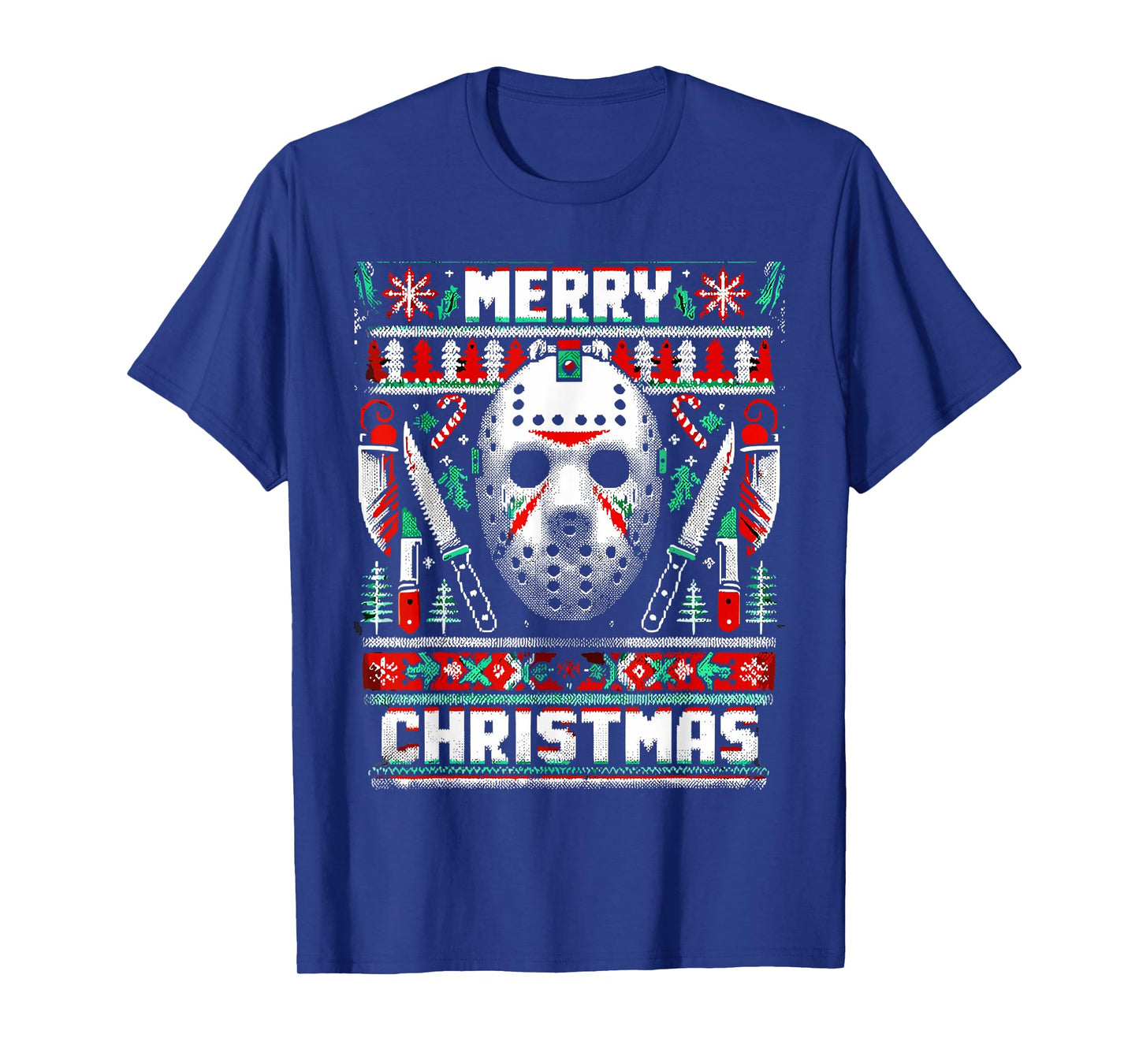 Merry Creepmas Festive Slasher Ugly Christmas T-Shirt