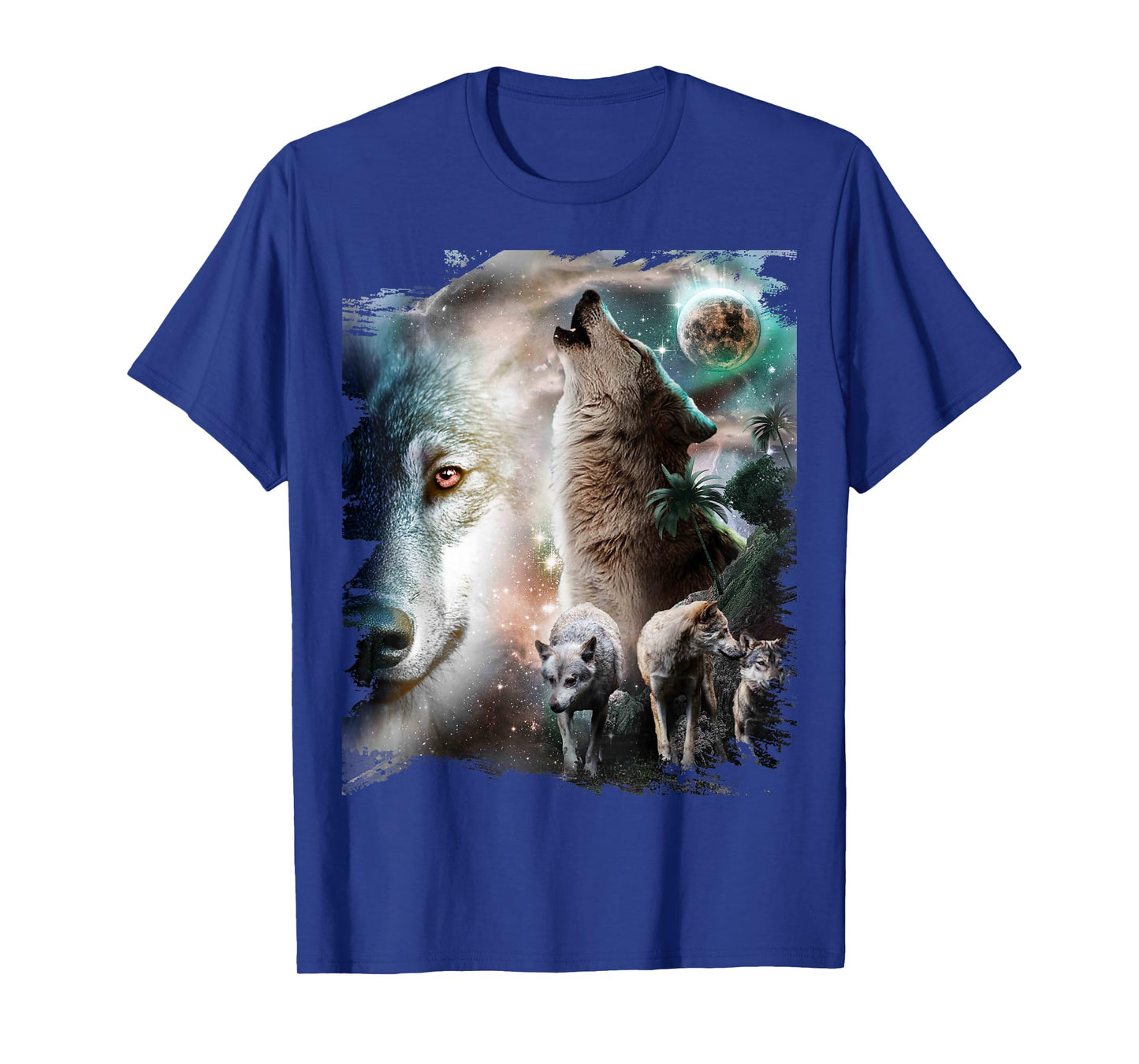 Space Wolves Wolf Howling At Moon T-Shirt
