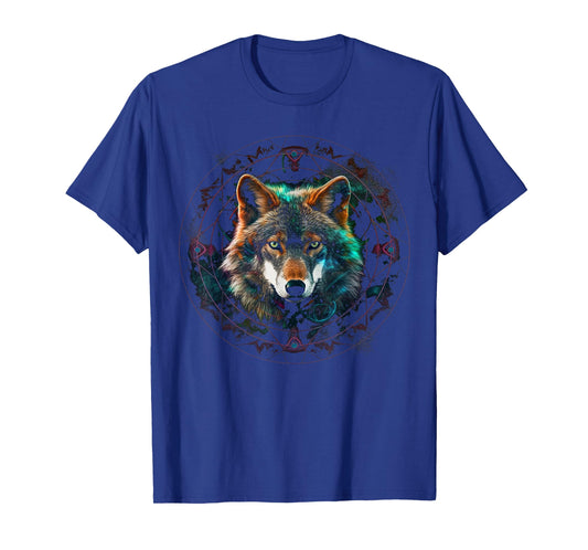 Wolf Lover Artwork | Mandala Animal Motif Wolf T-Shirt