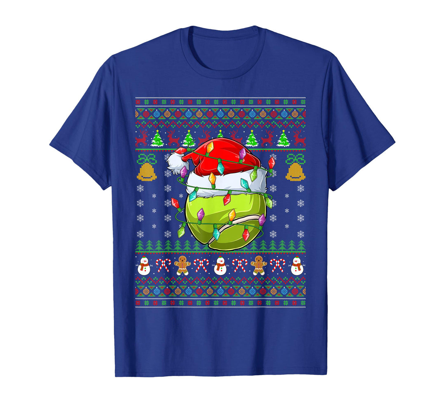 Tennis Ball Ugly Christmas Sweater Sports Player Funny Xmas T-Shirt