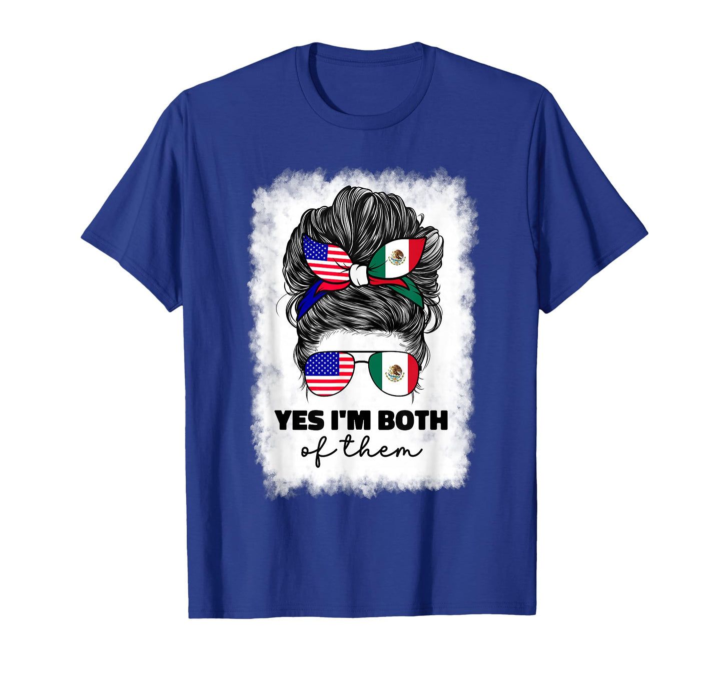 Half Mexican and American Mexico America USA Flag Girl Woman T-Shirt