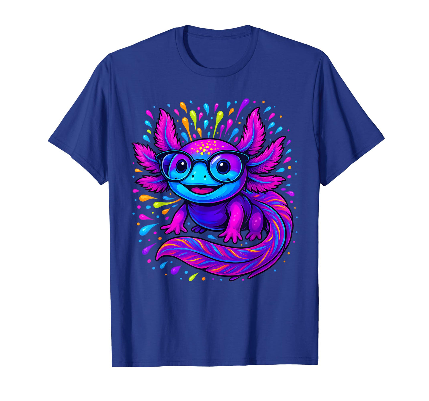 Axolotl Beautiful Colorful Art Axolotl Men Women Kids T-Shirt