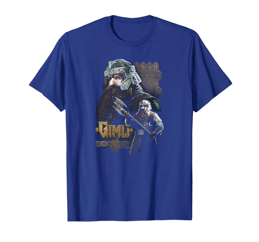 Warner Bros. Lord of the Rings Gimli Unisex Adult T-Shirt, Black, Short Sleeve, Crew Neck, Small