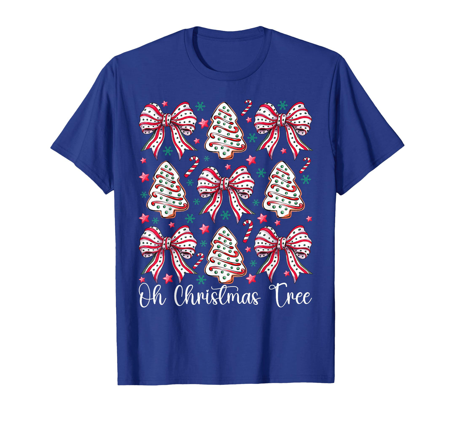 Cute Christmas Tree Cakes Lovers Xmas Bow Women Girls T-Shirt