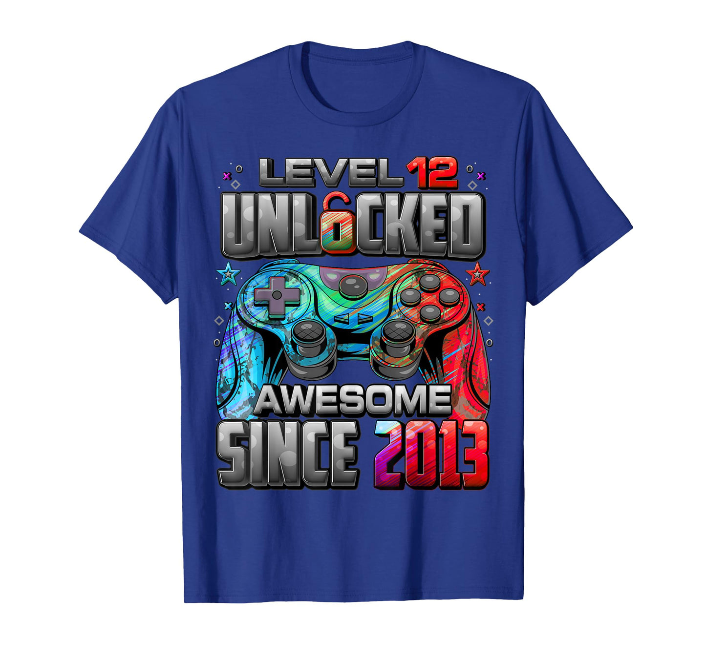 Level 12 Unlocked Awesome Since 2013 12th Birthday Gaming T-Shirt