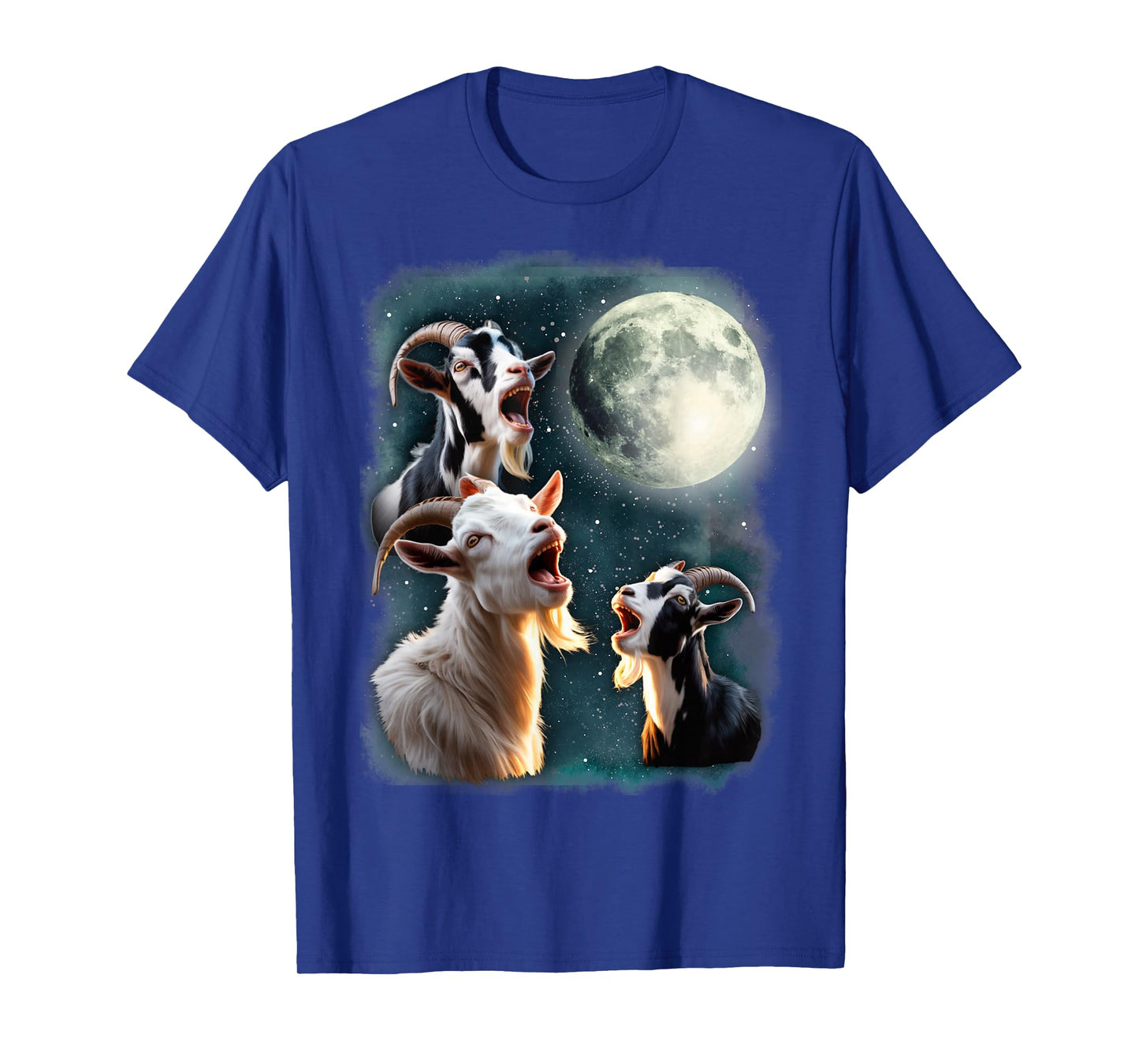 Three Goats Howl at Moon 3 Wolfs Wolves Weird Cursed Meme T-Shirt