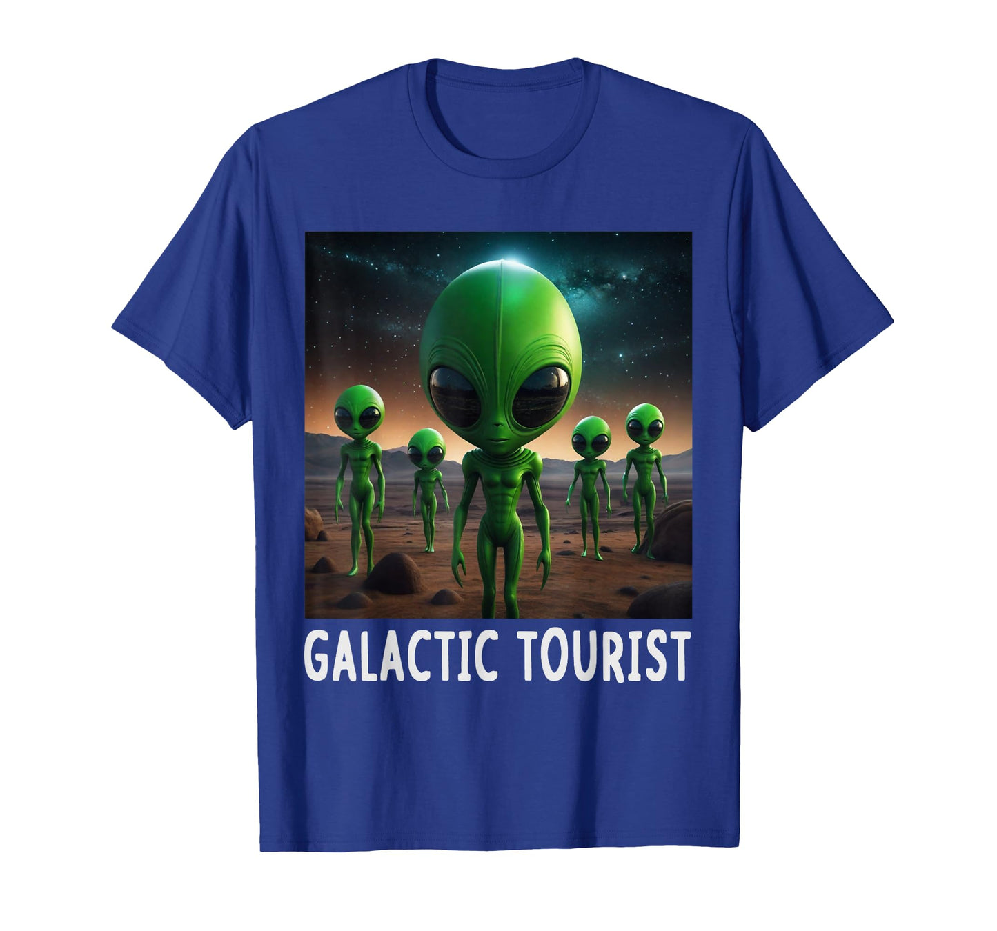 Funny Aliens Galactic Tourist Spaceship UFO Men Women Kids T-Shirt