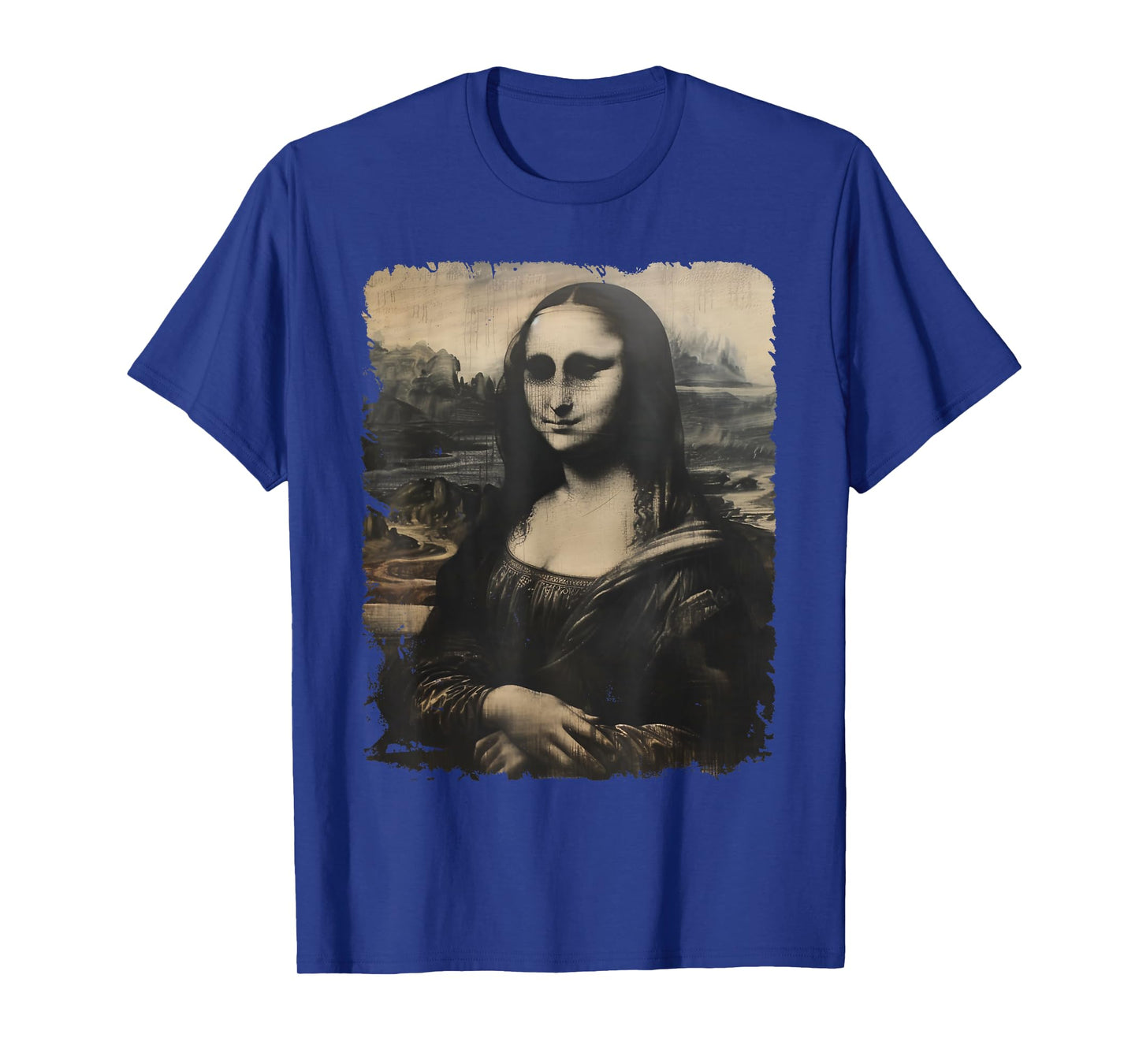 Scary Mona Lisa Creepy Halloween Portrait Men Women T-Shirt