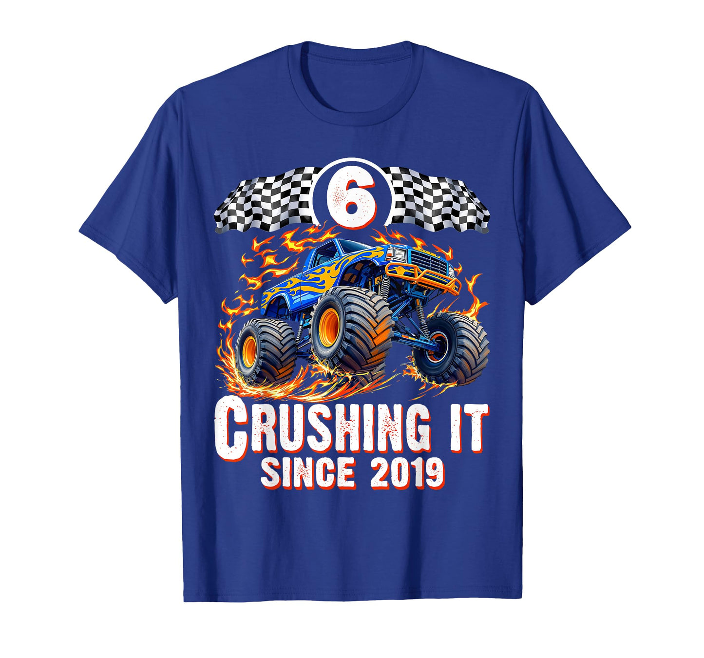 Birthday Monster Truck 6 year Old Boys 6th Party Born 2019 T-Shirt