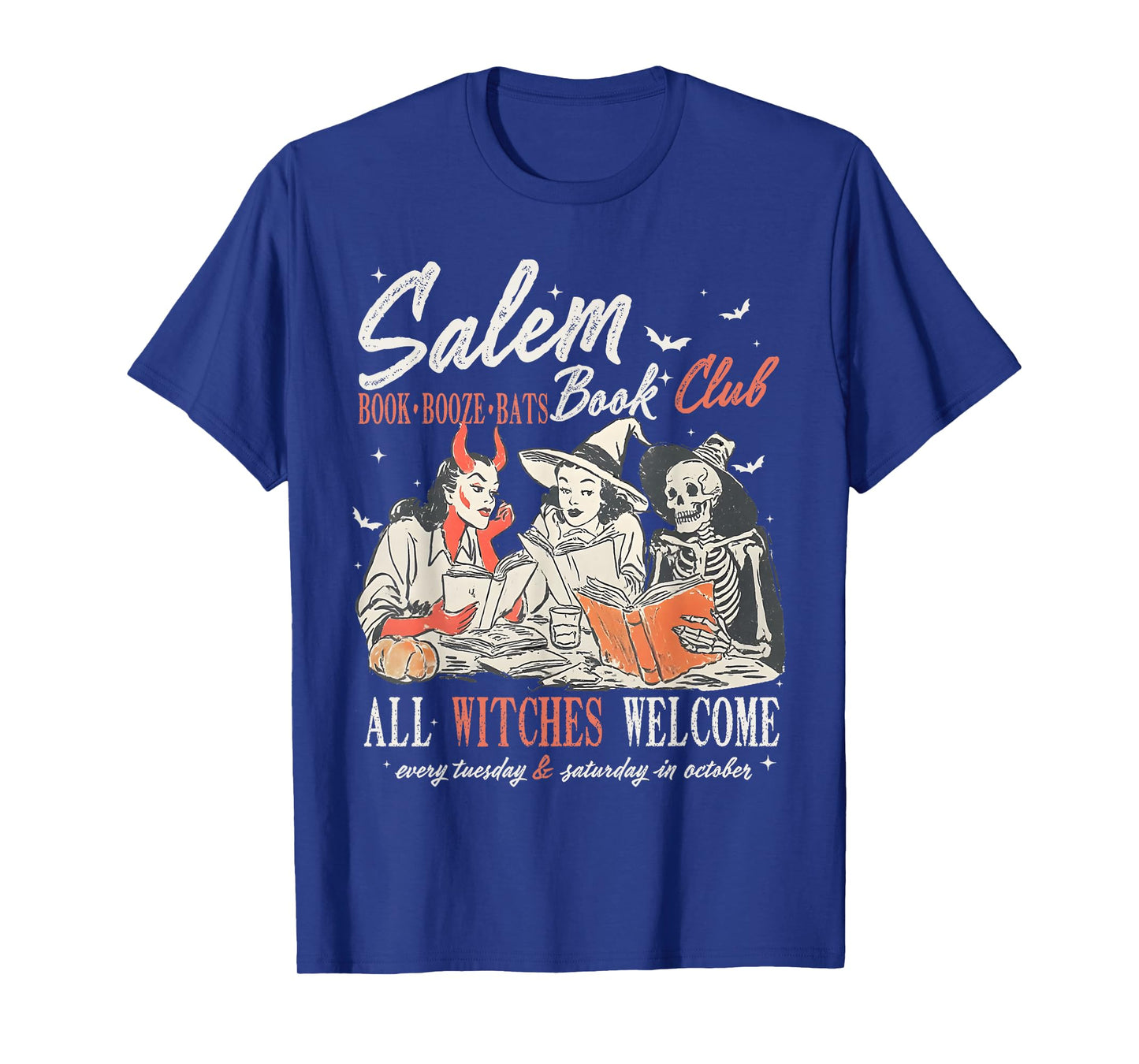Vintage Salem Book Club Witchy Witch Spooky Season Halloween T-Shirt
