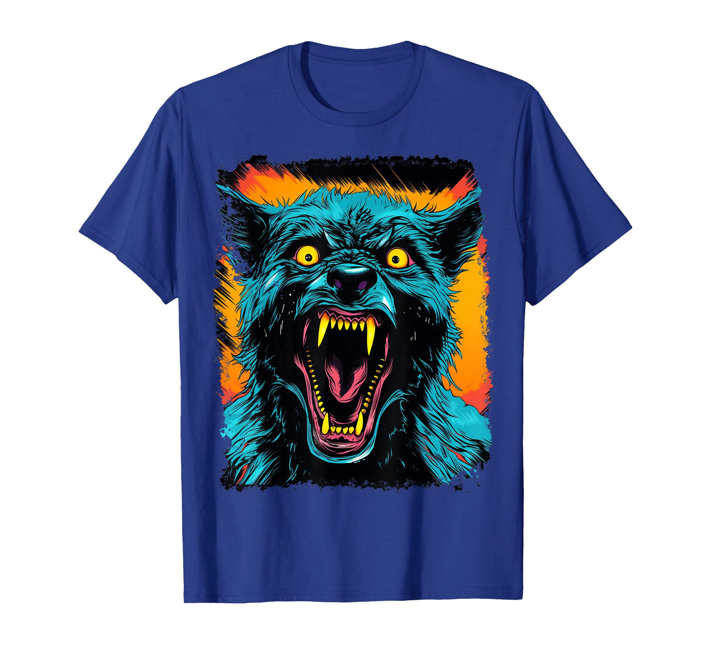 FrightNightFits Werewolf Halloween Graphic T-Shirt - Black, Unisex-Adults & Kids, Short Sleeve, Small