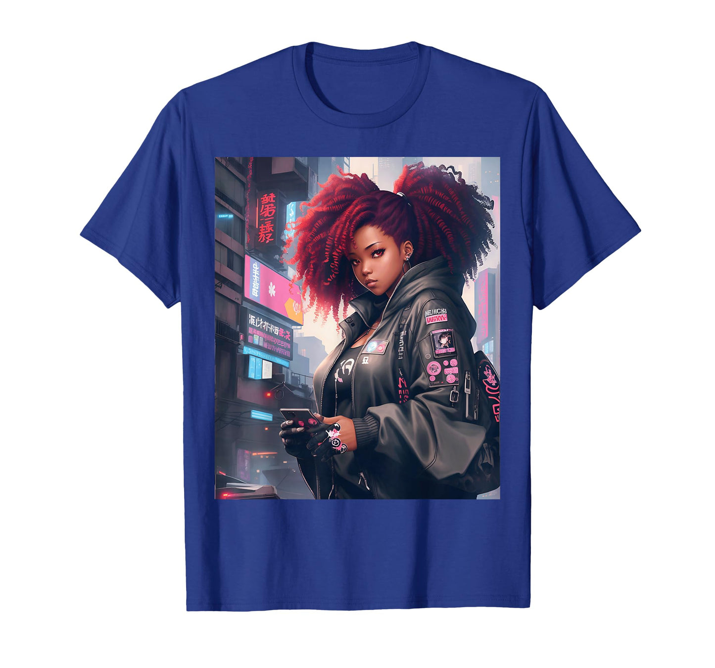 Black Anime Girl Kawaii Waifu Aesthetic T-Shirt