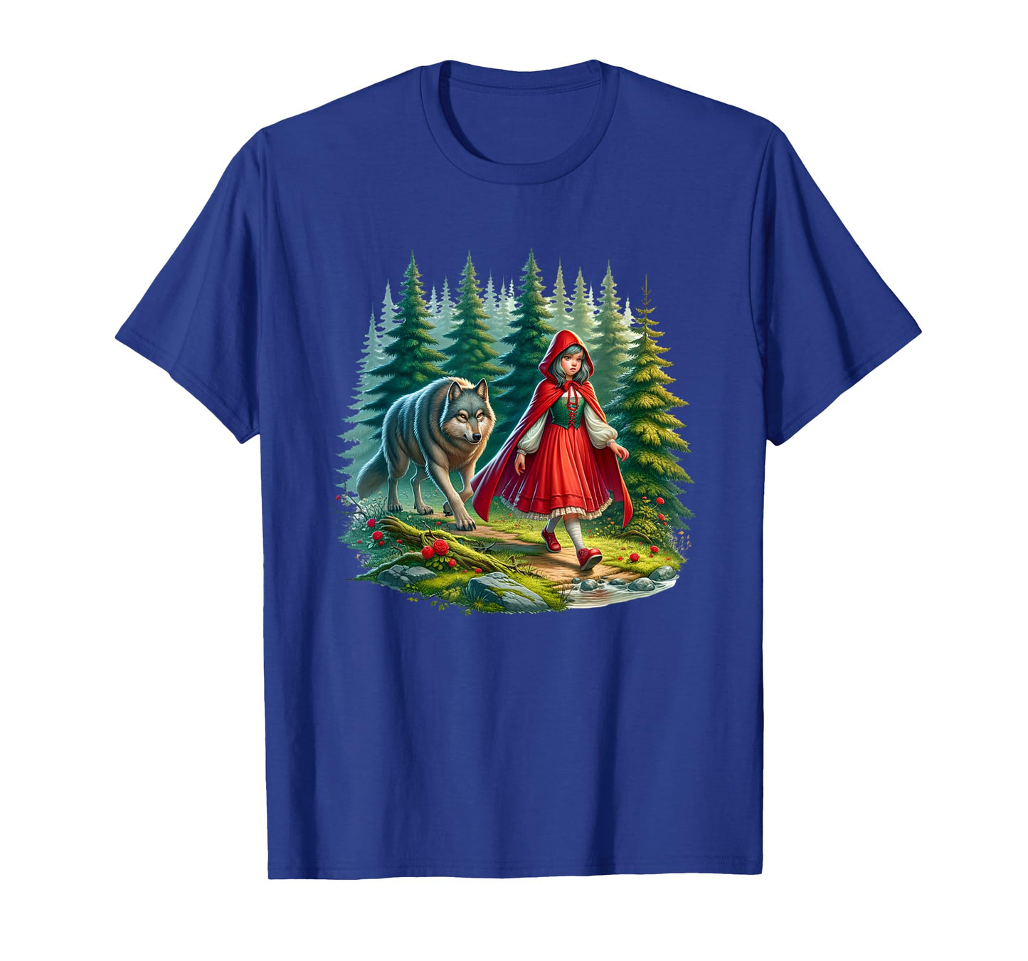 Little Red Riding Hood Stalked by Wolf Halloween Costume T-Shirt