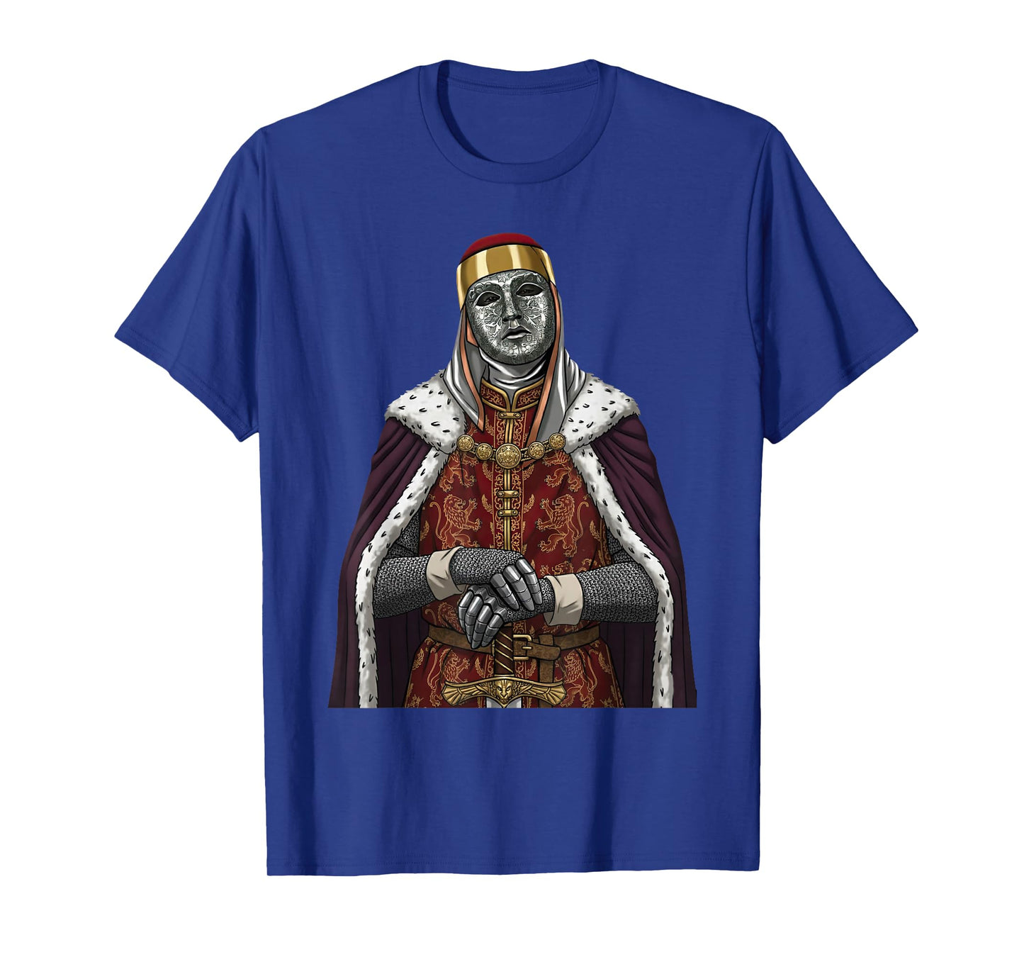 Silver Mask King Baldwin IV Golden Mask Medieval Art T-Shirt