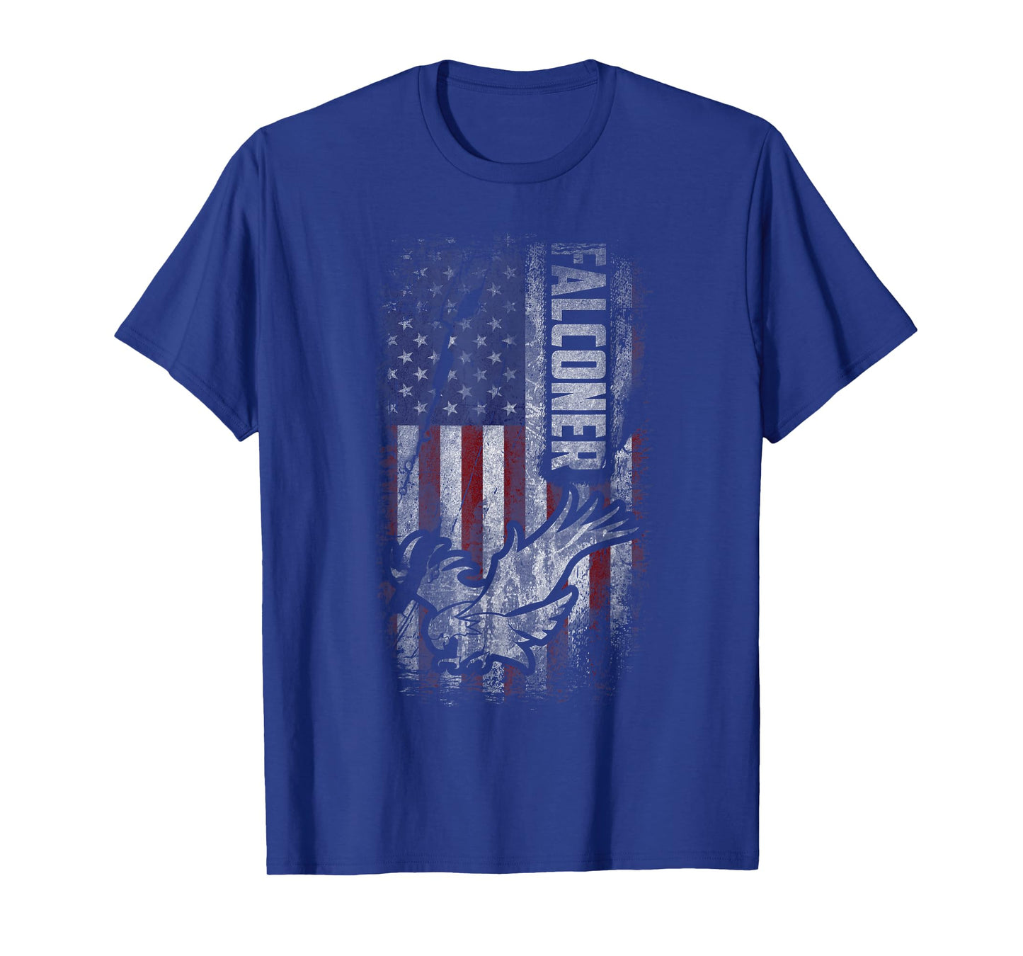 American Falconer Patriot Grunge USA Flag Falconry Gift T-Shirt