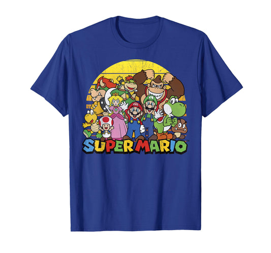 Nintendo Super Mario Group Portrait Vintage T-Shirt