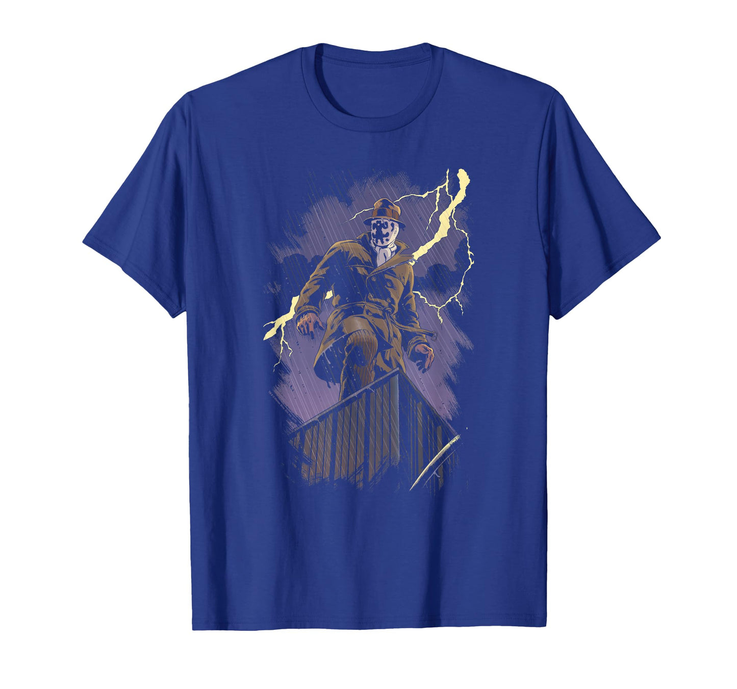 DC Comics Watchmen Rorschach Night Unisex-Adults Black Cotton Modern Cartoon T-Shirt