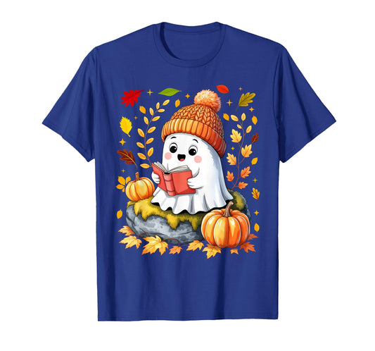 Cute Drinking Coffee Halloween Ghost Ice Womens T-Shirt