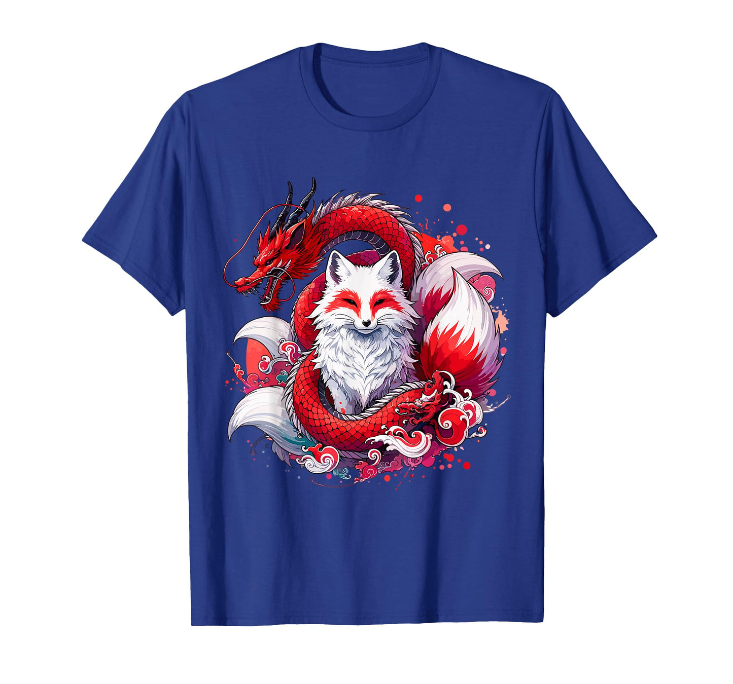 Nine-tailed Fox Kitsune Dragon Japanese T-Shirt