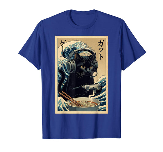 Funny Cat tee Ramen Noodles Kawaii Anime Manga Japanese Food T-Shirt
